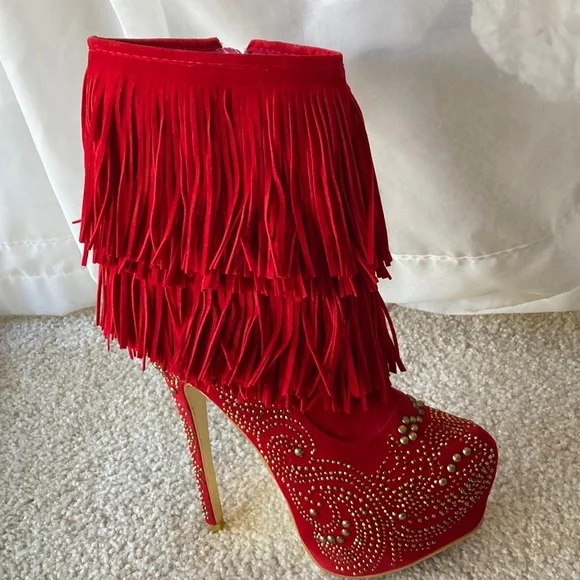 Stiletto Boots Alba Sexy Bling Heels 🔥 Sz 6.5 NWOT EXCELLENT CONDITION - Picture 1 of 7